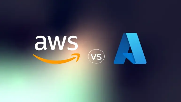 AWS en Azure logo naast elkaar met 'VS' ertussen.