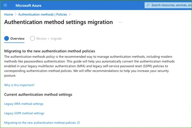 authentication method settings migration