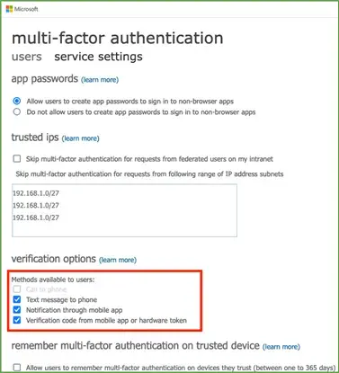 multi-factor authentication microsoft