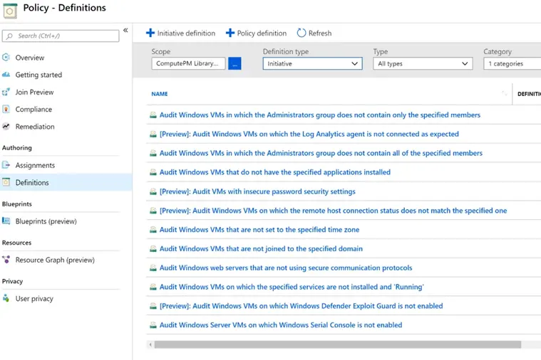 Azure Policy Definitions