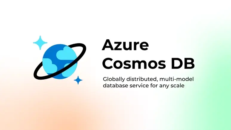 Azure Cosmos DB logo, een gestileerde globe met een ring, als symbool voor een wereldwijd gedistribueerde multi-model database service.